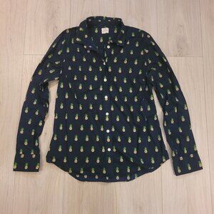 J. CREW | The Perfect Shirt Button-Up Long Sleeve Pineapple | Sz. S